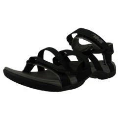 Teva 27 Teva Damen Trekking-Sandalen Sandalen Wanderschuhe Ascona Sport Web 1116647 Schwarz BLK Black Polyester Mit EVA & Shoc Pad Klassische Sandalen - Schwarz
