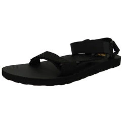 Teva Herren Trekking Sandalen Wanderschuhe Original Universal Canvas 1124038 Schwarz BLK Black Textil Mit EVA Klassische Sandalen - Schwarz